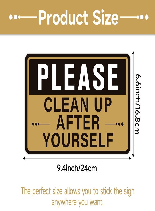 LUHIMO 2PCS Please Clean Up After Yourself Sign for Bathroom and Kitchen，Self-Adhesive Waterproof Keep This Area Clean Rules Sticker for Home, Business, Office, Shared Kitchen,Break Room and School - Image 2